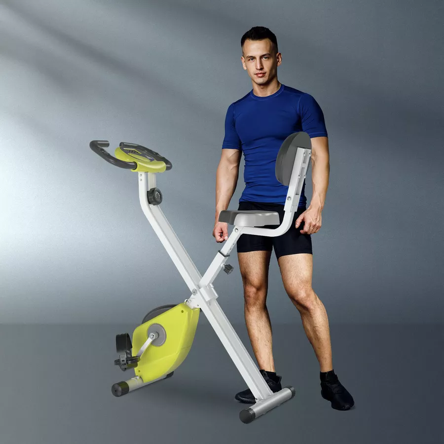 HOMCOM Fahrradtrainer mit Magnetwiderstand gelbweiß