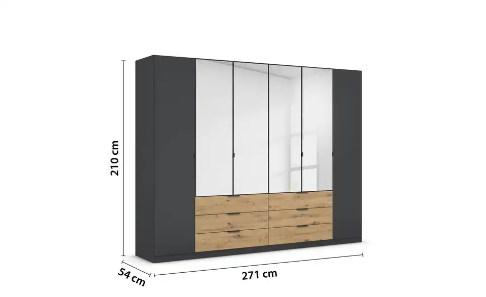 Drehtürenschrank Davoa 271 cm