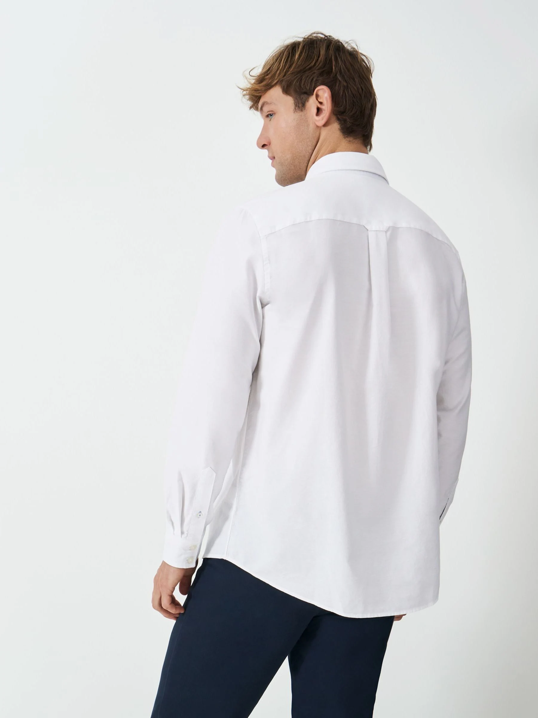 Wit - Crew Clothing classic-fit Oxford-overhemd van 100% katoen