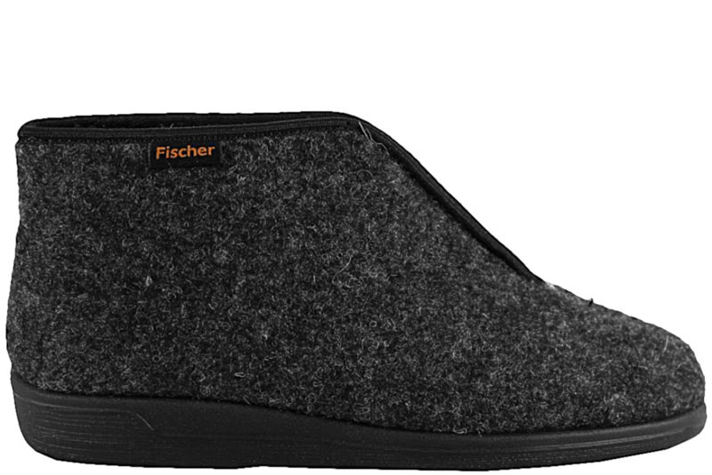 FISCHER MARKENSCHUH HJEMMESKO I 100% GRÅ ULD