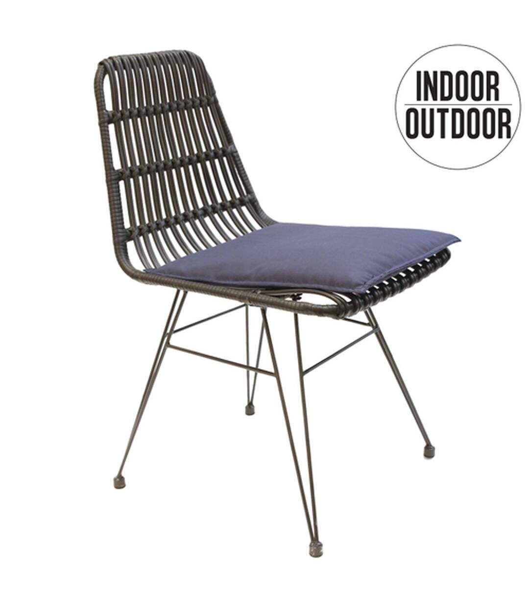Chaise de jardin tressée design ethnique Surabaya - Noir