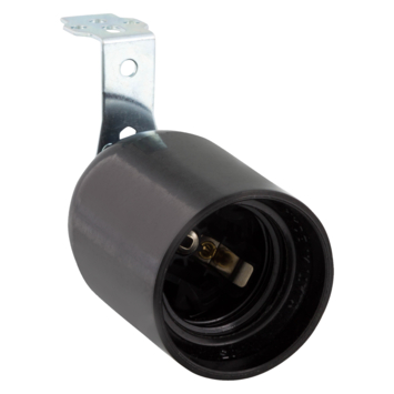 Handson lampfitting E27 haakse beugel zwart