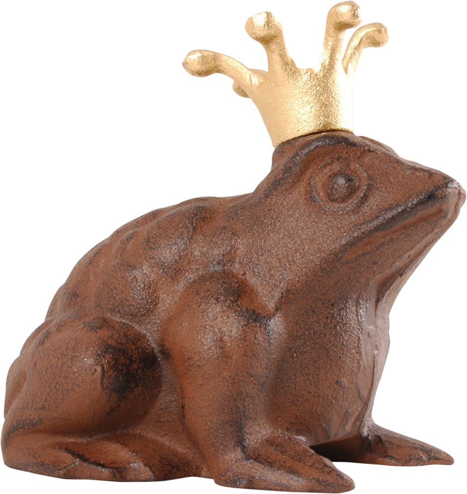 Esschert Design tuinbeeld kikkerkoning bruin 13,5 x 11,9 x 12,9 cm