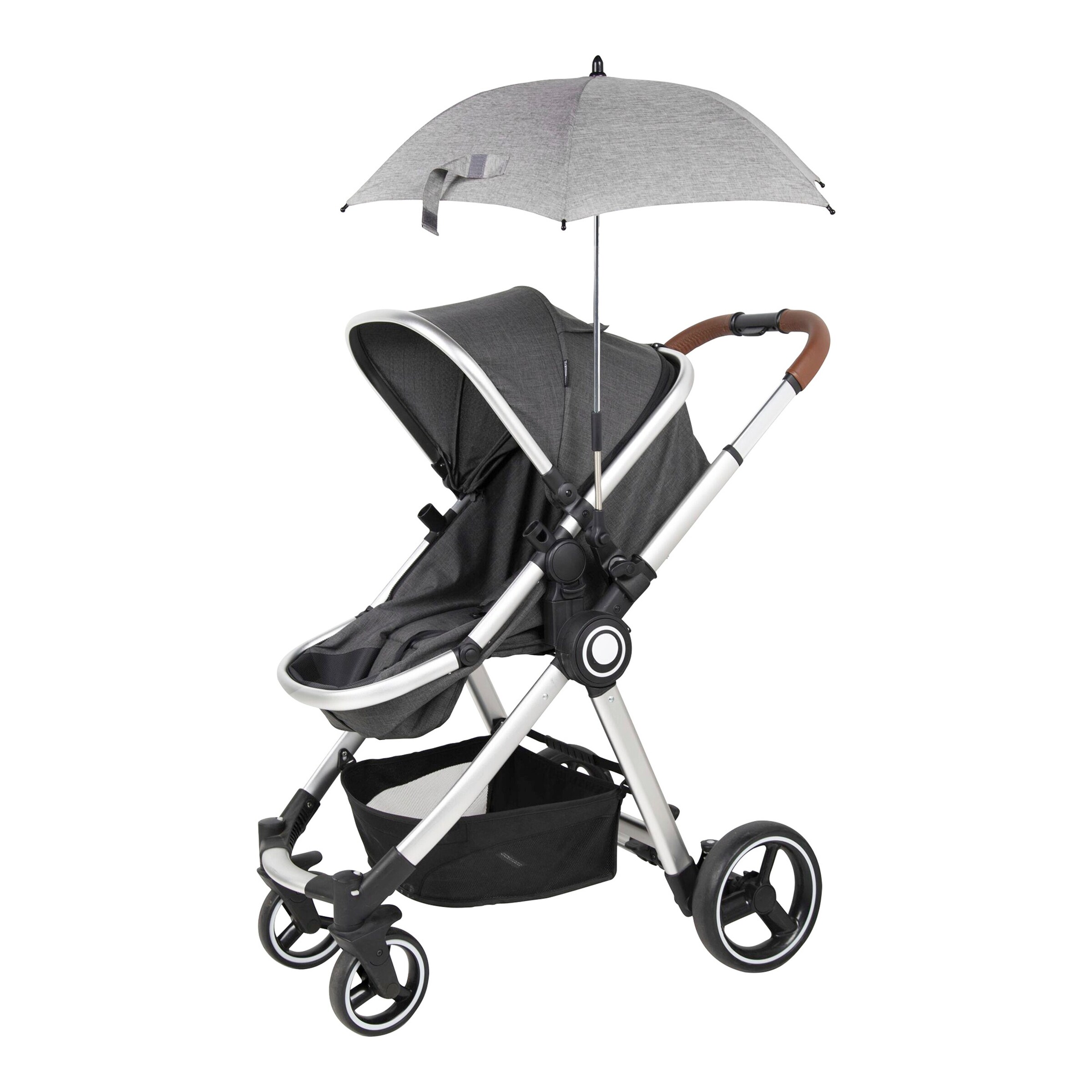 babycab Universal Sonnenschirm für Kinderwagen grau melange