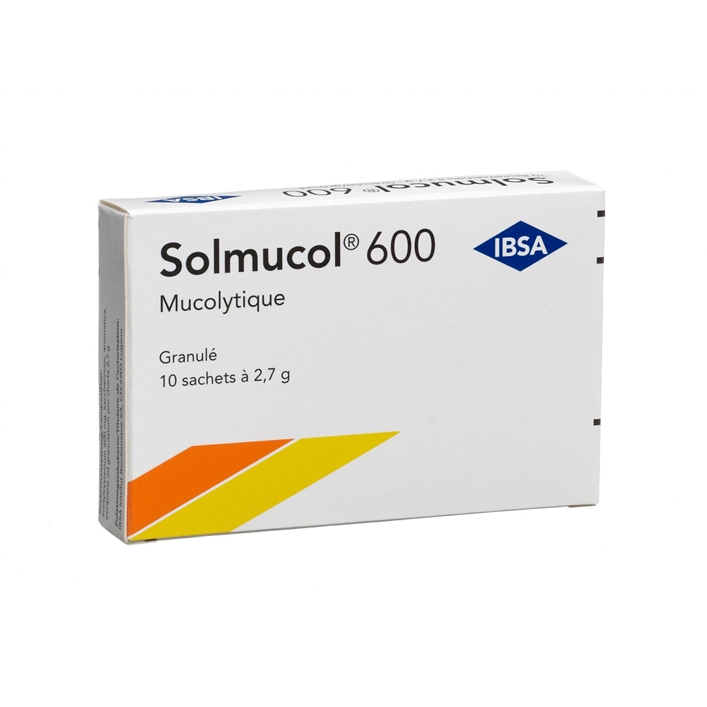 SOLMUCOL Gran 600 mg ohne Zucker (D) Btl 10 Stk<br>10 Stück, Beutel, Granulat zur Herstellung einer Lösung zum Einnehmen, ohne Zucker (D)
