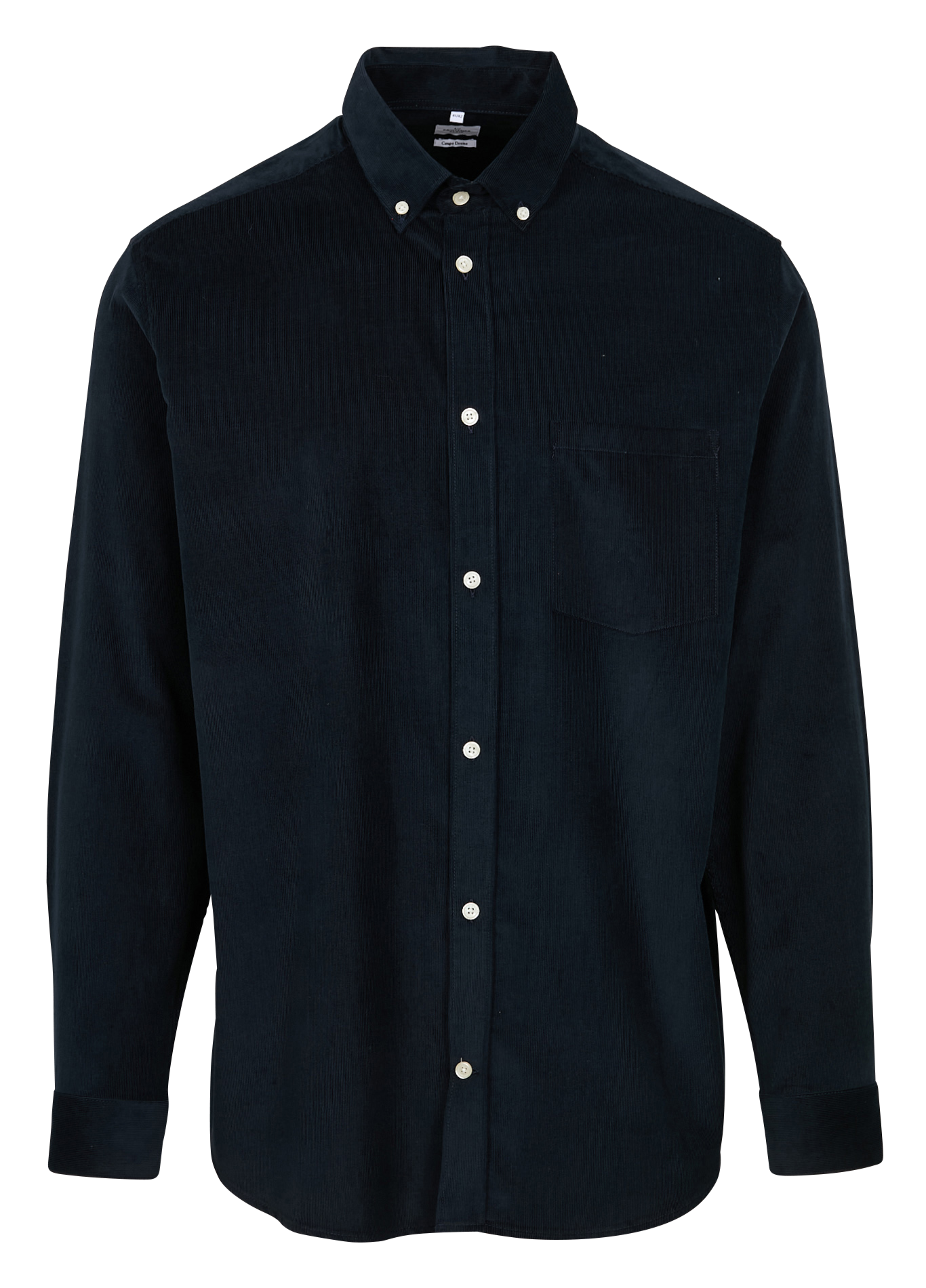 Chemise droite en coton côtelé | Bleu