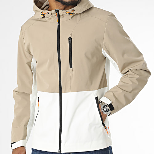 Veste Zippée Capuche Gilbert Hooded Beige Blanc