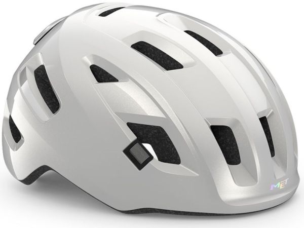 MET E-Mob Cykelhjelm, White/Glossy