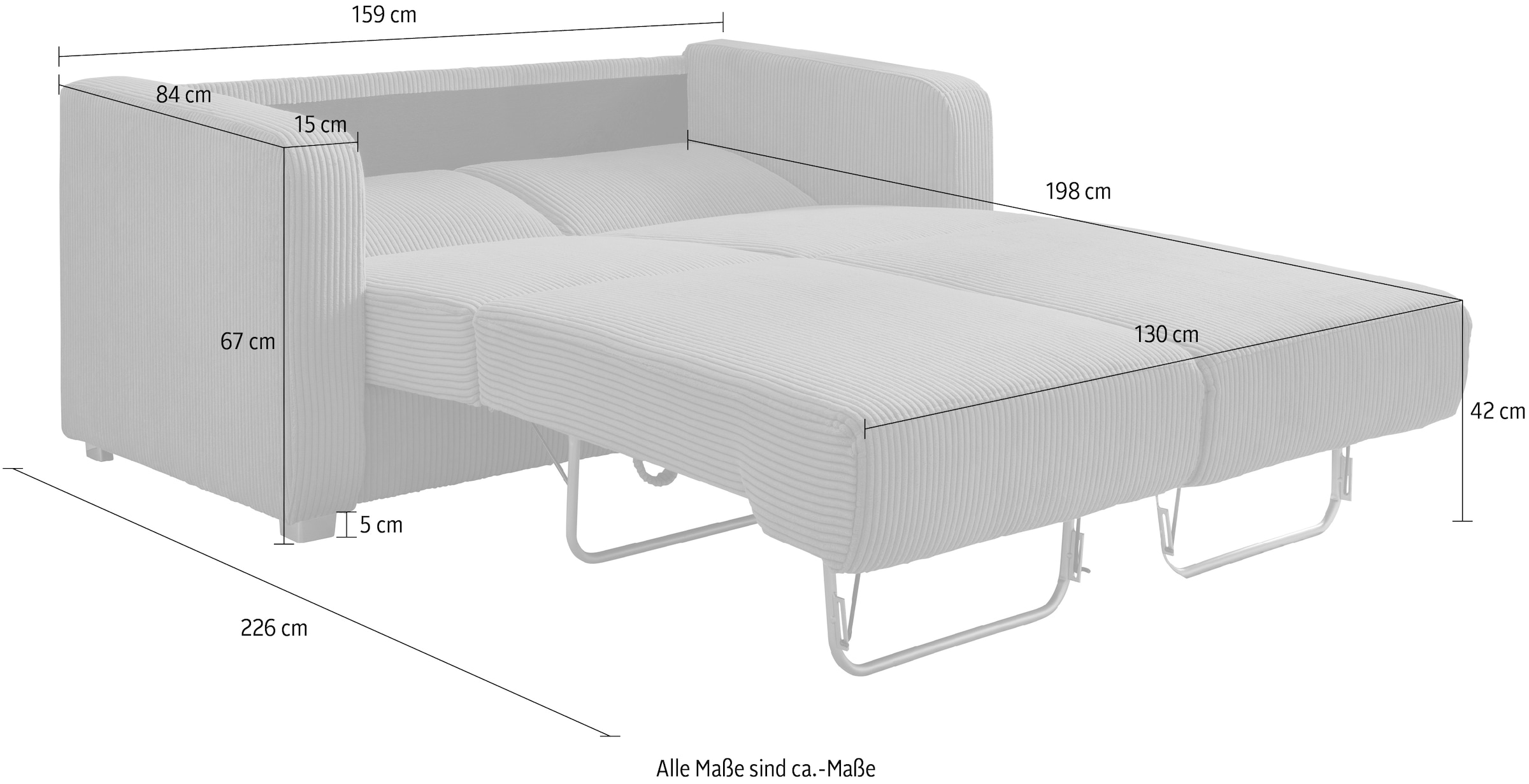 INOSIGN Schlafsofa »Mia Problemlöser Sofa, Einzelauszug, Bettsofa, zeitlos und bequem« mit 2 Einzelauszügen als Längsschläfer