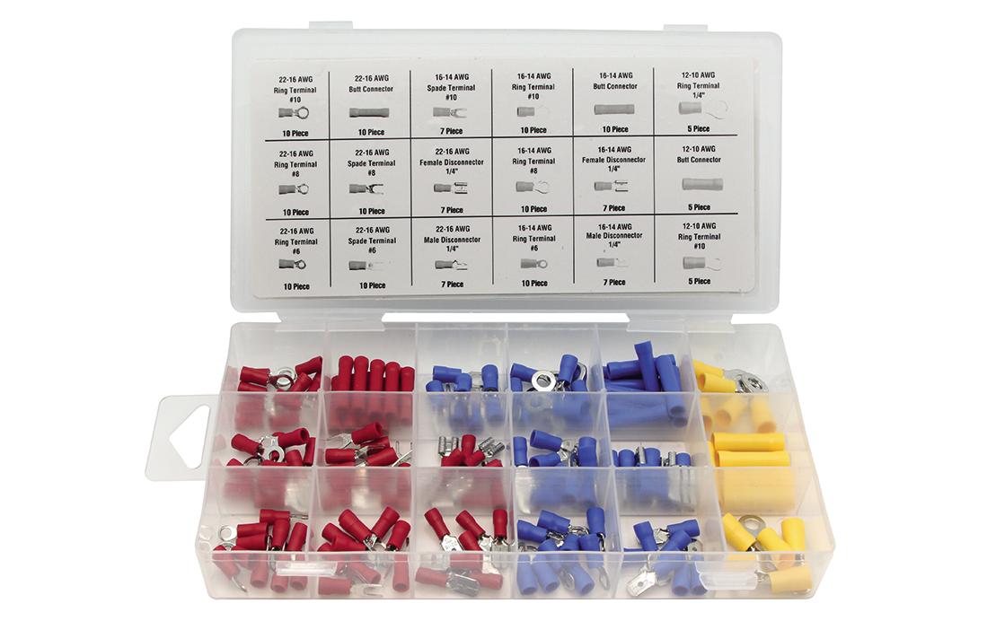 Quetschverbinder-Sortiment HAS05 Rot/Blau/Gelb, 1 StückQuetschverbinder-Set, 150-teilig