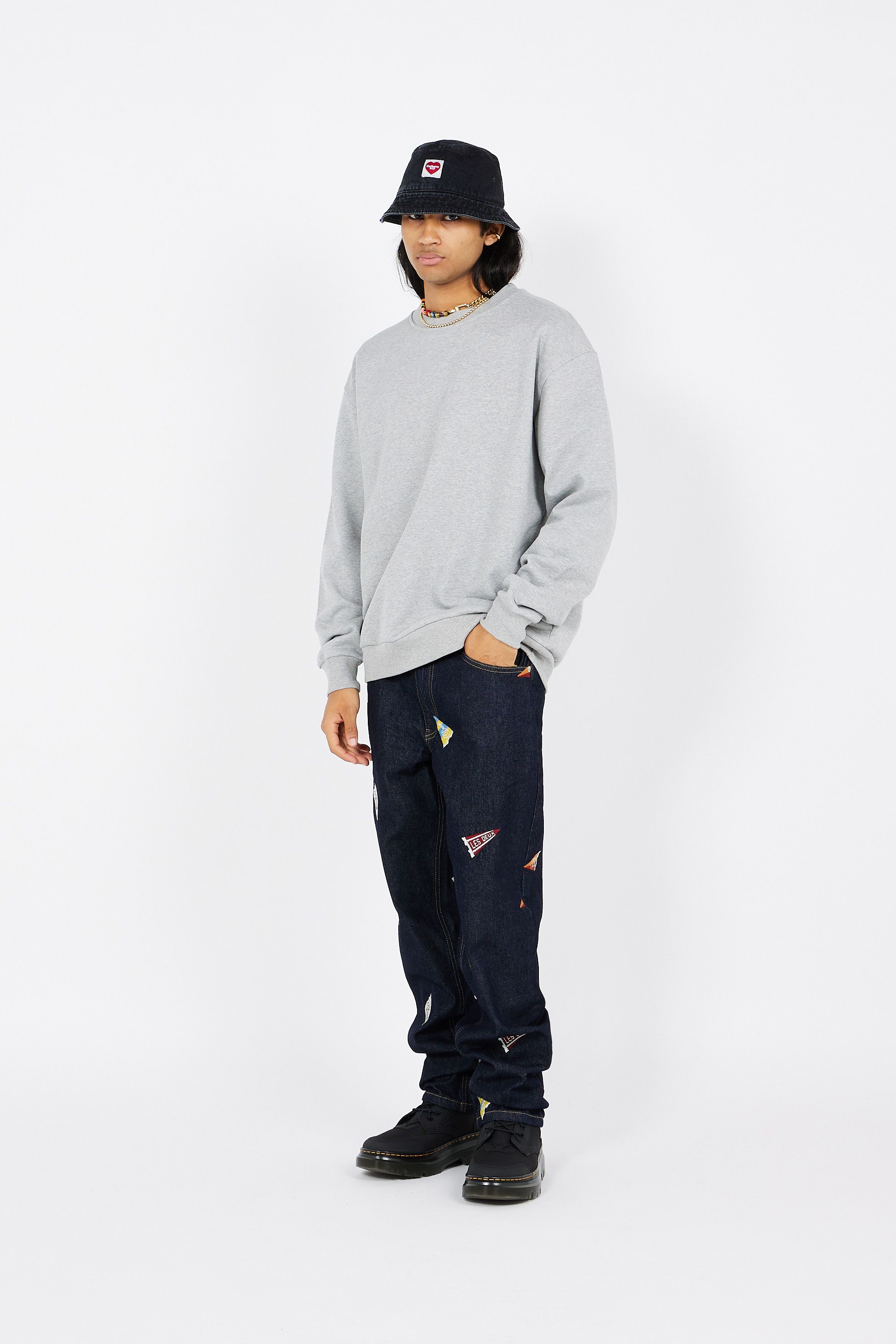 LES DEUX Sweatshirt Crew Sweatshirt Gris