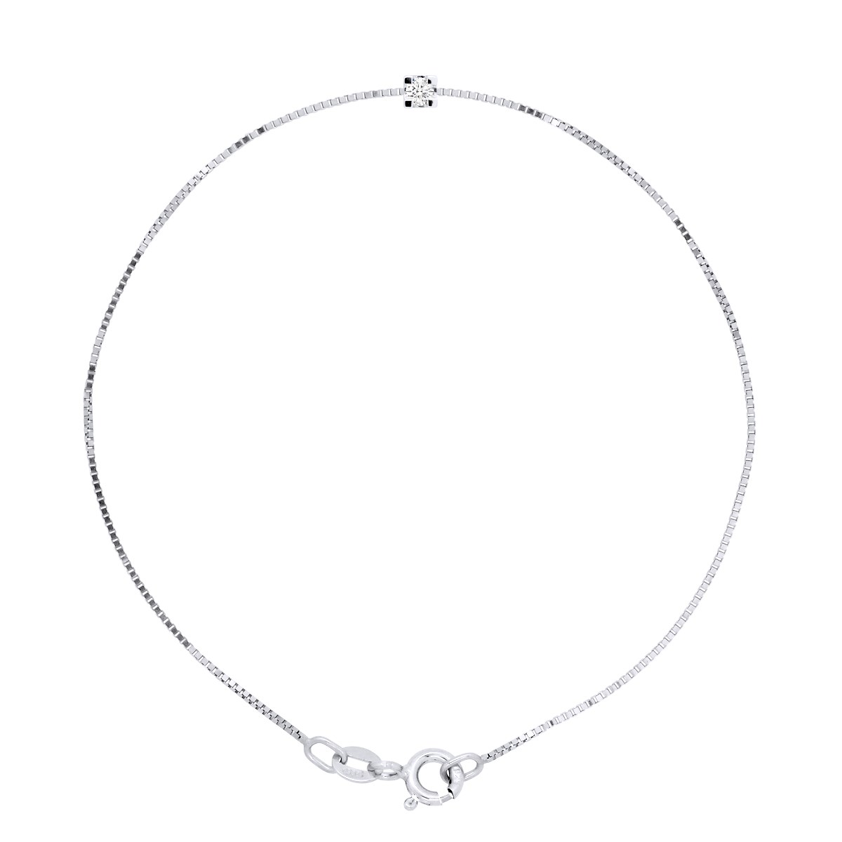 Bracelet Solitaire Diamant Naturel 0,050 Cts Argent 925