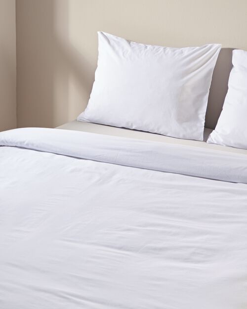 housse de couette en coton doux 200x200/220 blanc