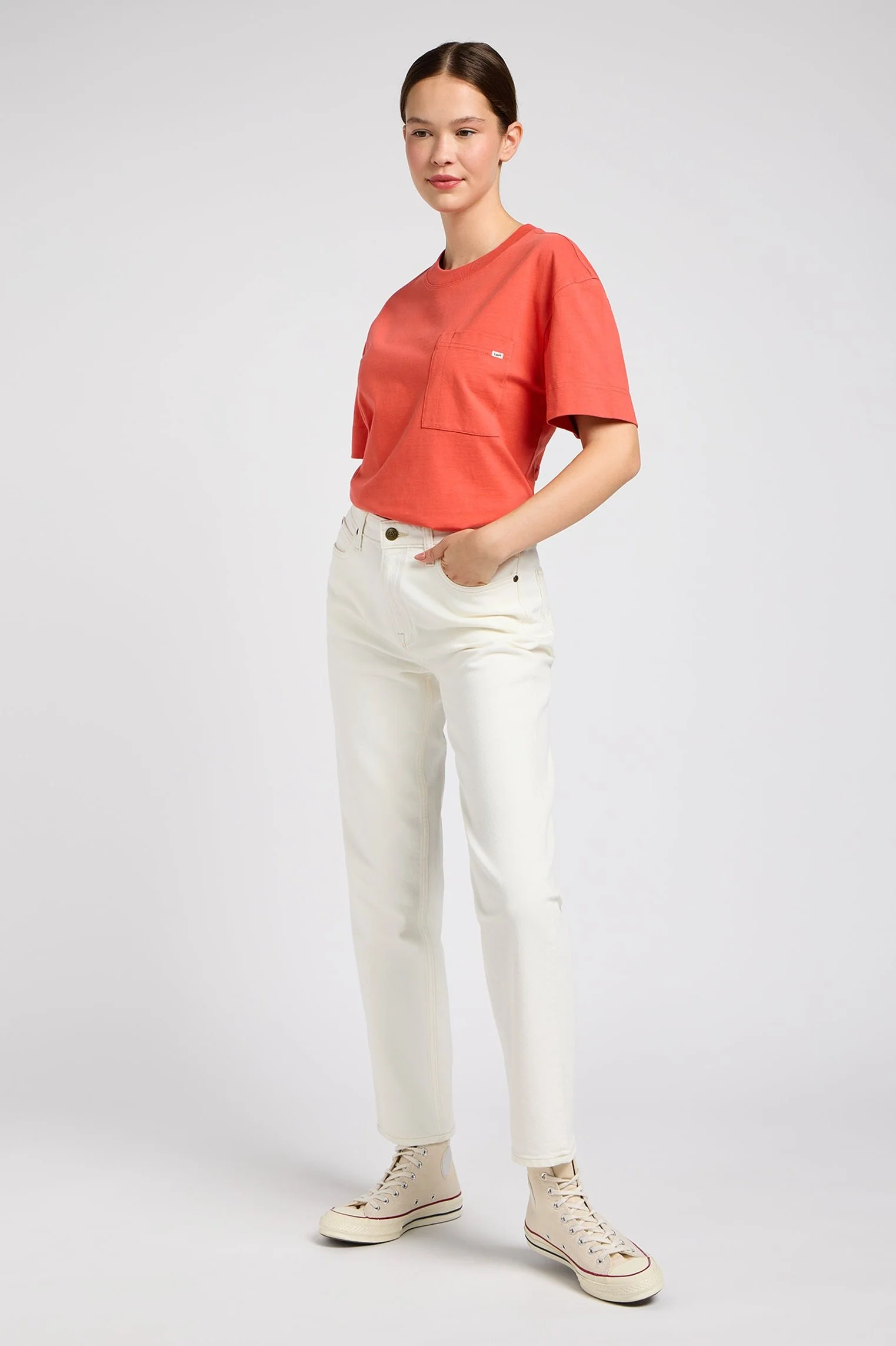 Lee  Carol striaght leg jeans - Concrete White