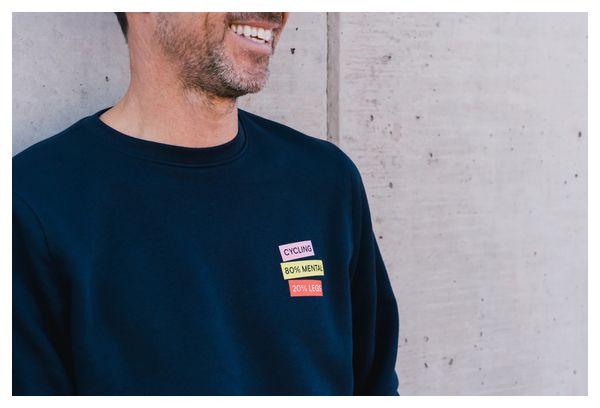 Sweat Unisexe Çois 'Cycling : 80% Mental 20% Legs' Bleu