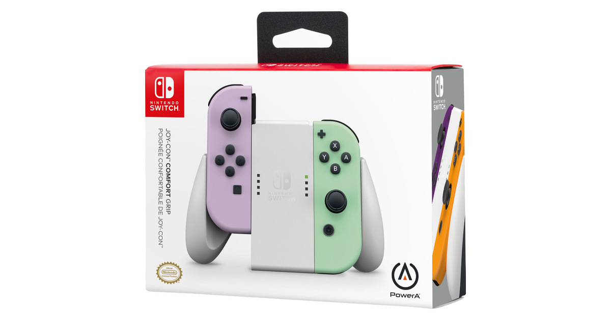 PowerAJoy-Con Comfort Grip for Nintendo Switch - White bevestiging  (Wit)