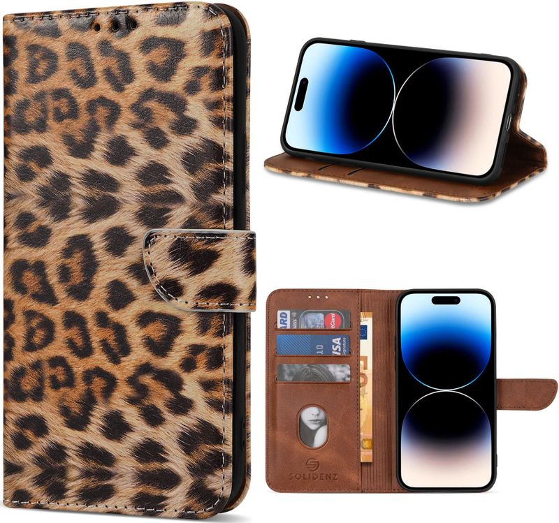 Solidenz bookcase iPhone 17 Pro - Luipaard