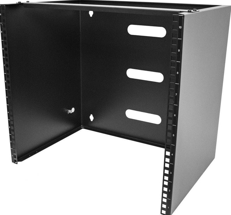 StarTech.com 10U Wall Mount Rack, 19 Wall Mount Network Rack, 14 inch Deep (Low Profile), Wall Mounting Patch Panel Bracket for Network Switches, IT
