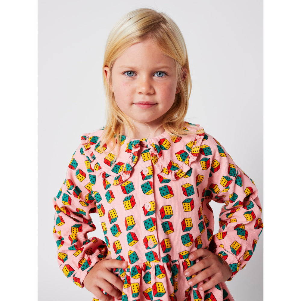 Køb Bobo Choses Pink Dices All Over Micro Corduroy Kjole