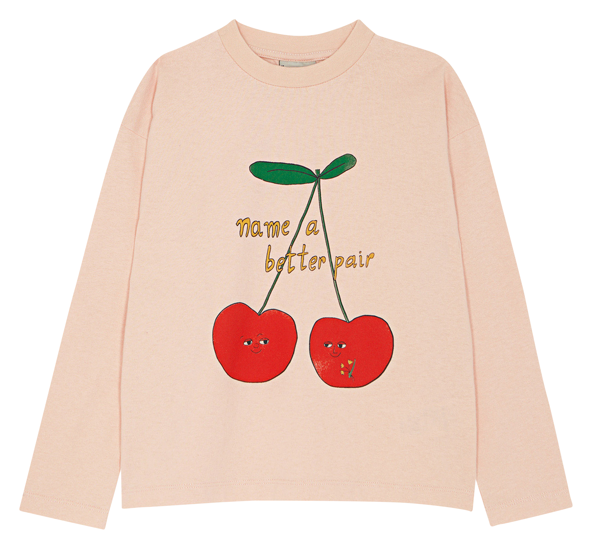 Tee-shirt col rond imprimé en coton| Rose