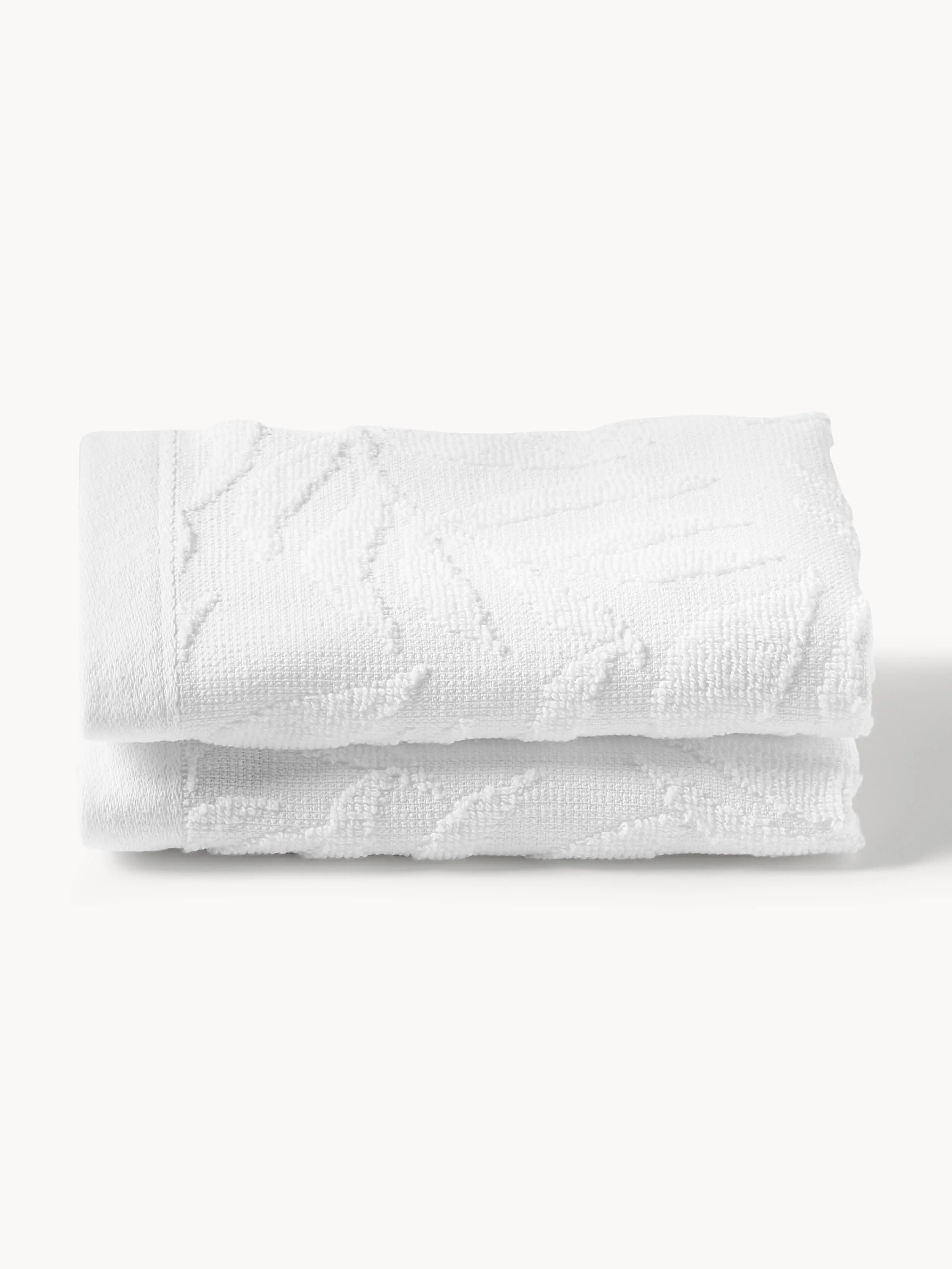 Handdoek Leaf met hoog-laag patroon, in verschillende formaten