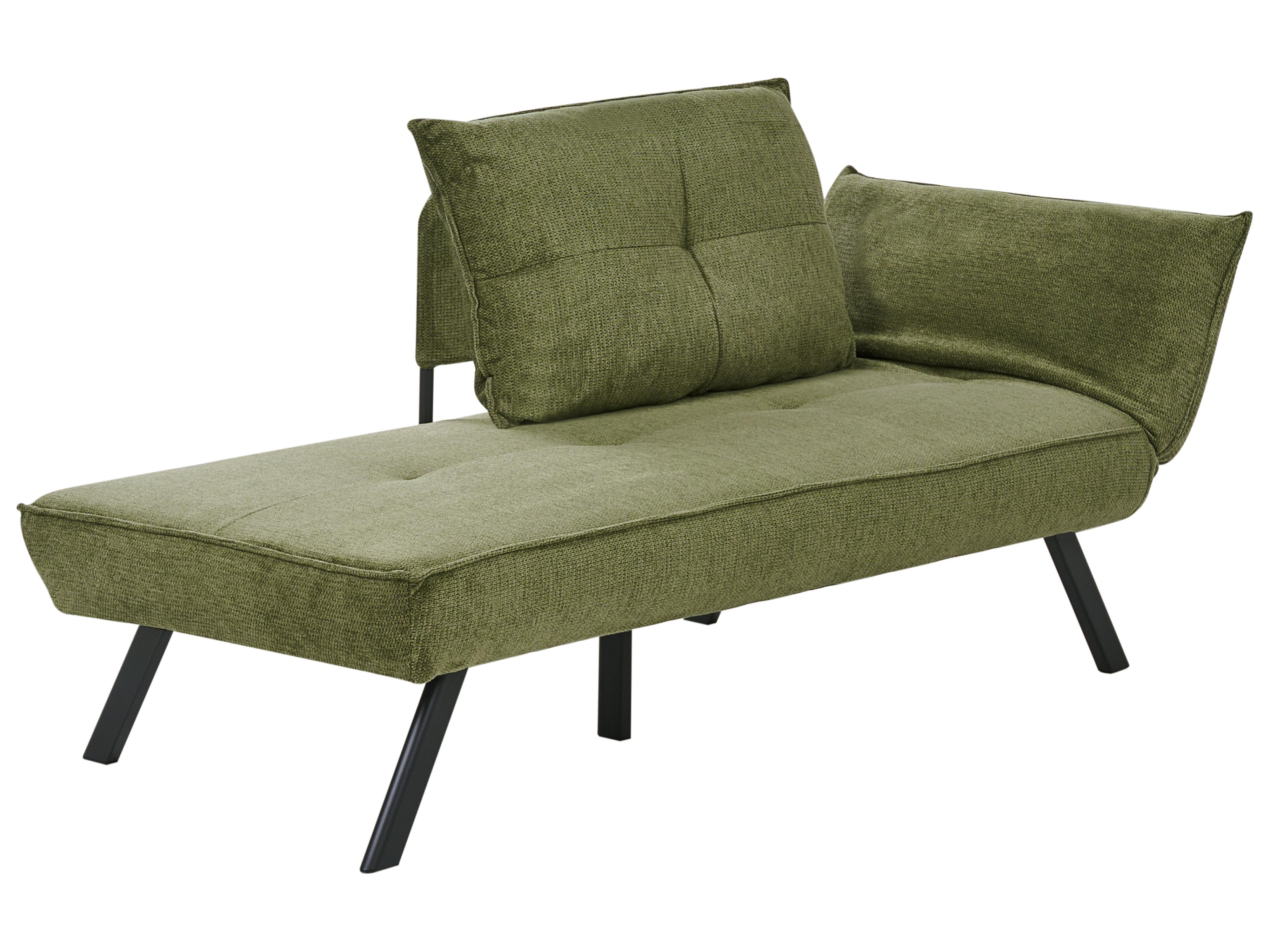 Rechtszijdige chaise longue ROCAMADOUR Stof Groen