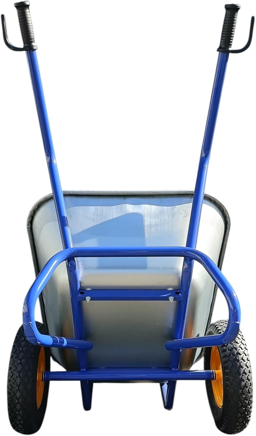 Schubkarre 200 L 2-Rad (Stallkarre) – verzinkte Stahlmulde, 32/2-mm Rahmen – 300 kg, Luftreifen 400-8 4PR, Kugellager – für Stall/Hof/Garten, ergonomische Griffe mit Handschutz