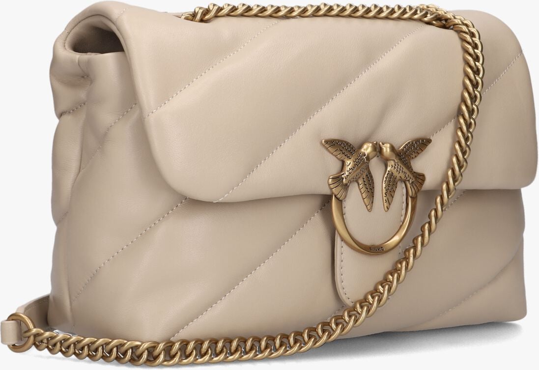 beige pinko schoudertas love puff classic