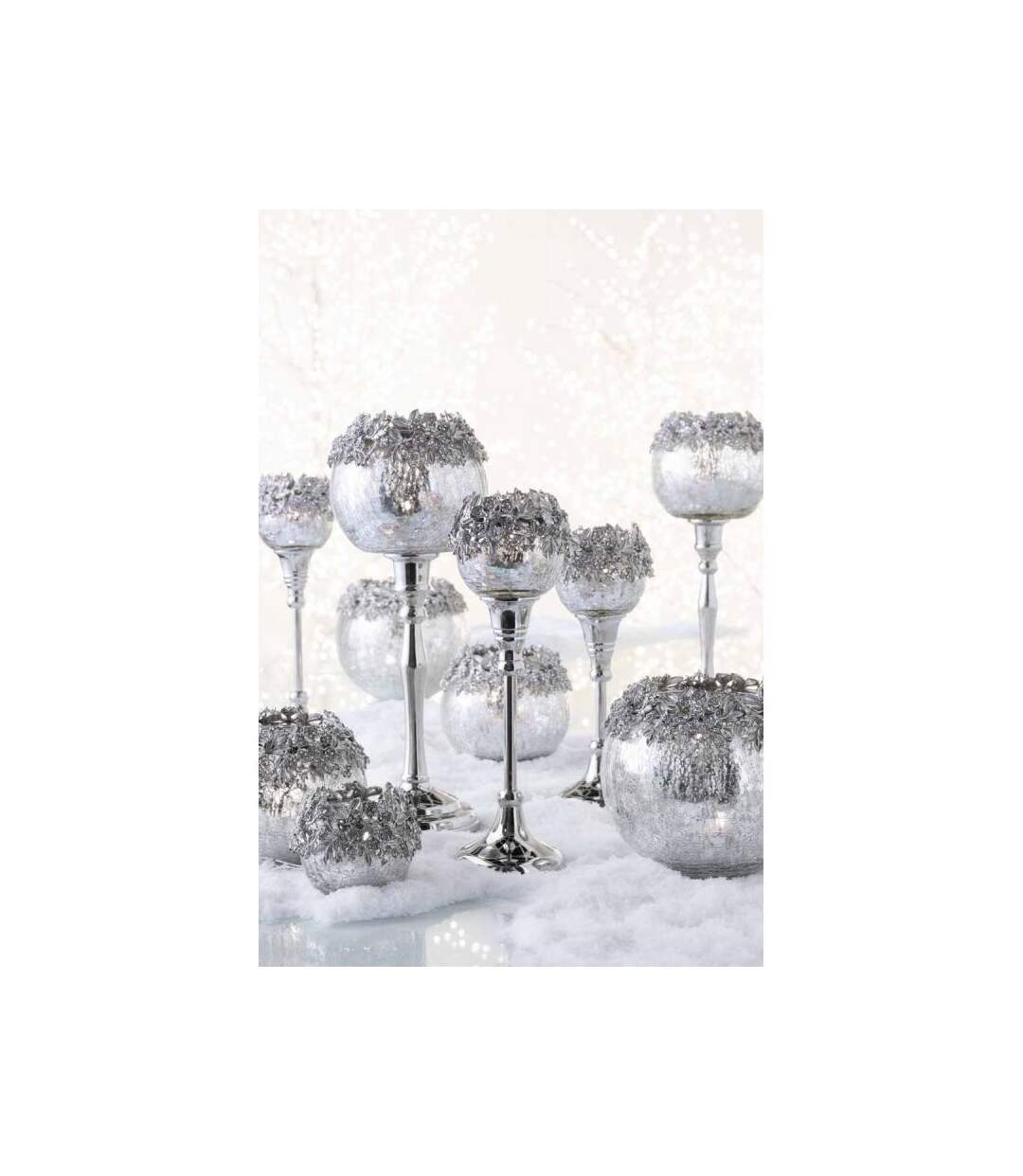 Paris Prix - Photophore Rond Design Métal bijou 8cm Argent