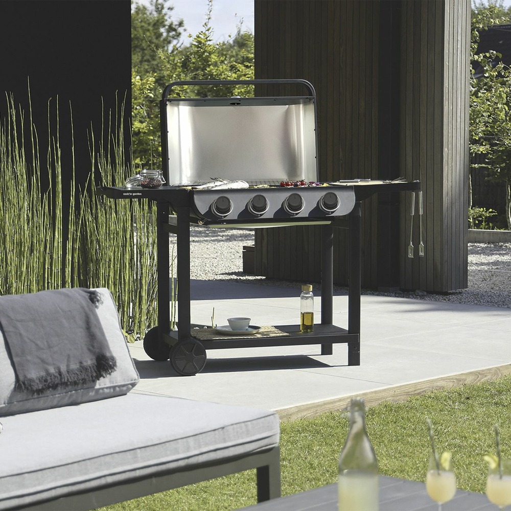 Cook'in garden - barbecue gaz flavo 76 sc sur chariot