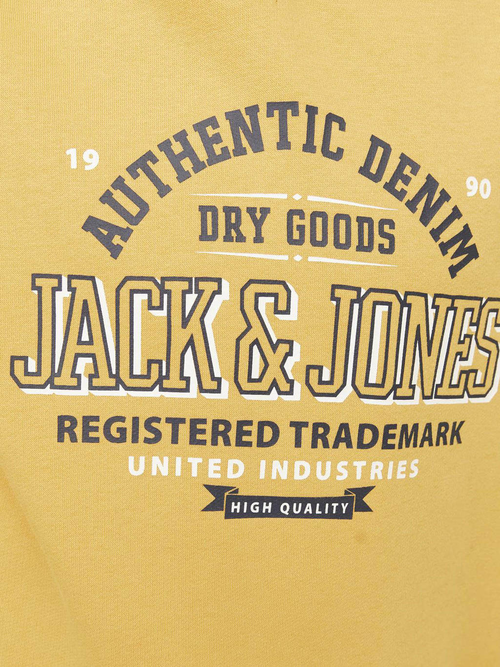 JACK & JONES hoodie JJELOGO met logo honinggeel