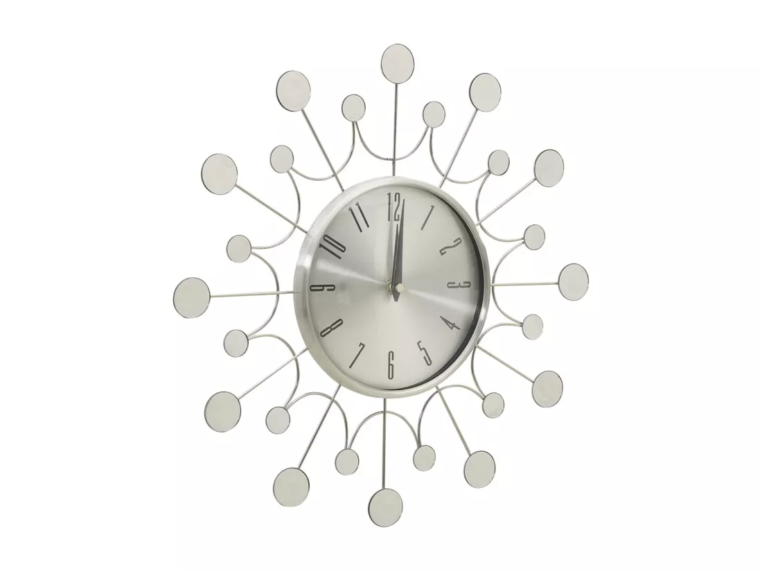 325165 Wall Clock Silver 40 cm Metal