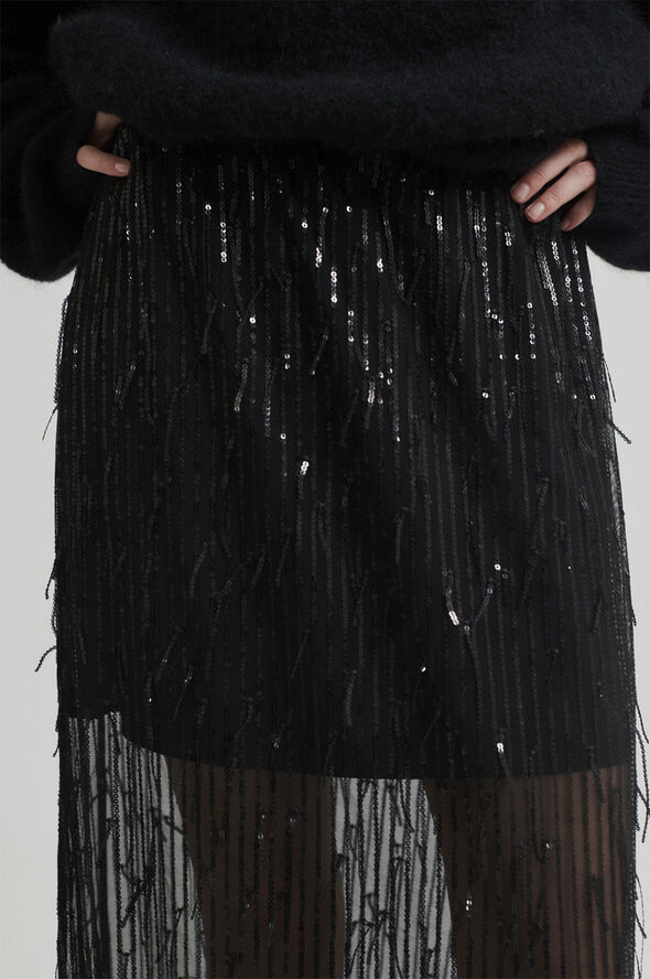 Second Female Tassel Maxi Skirt Black