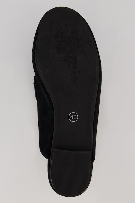 Leder-Mule, weiches Veloursleder, Weite H