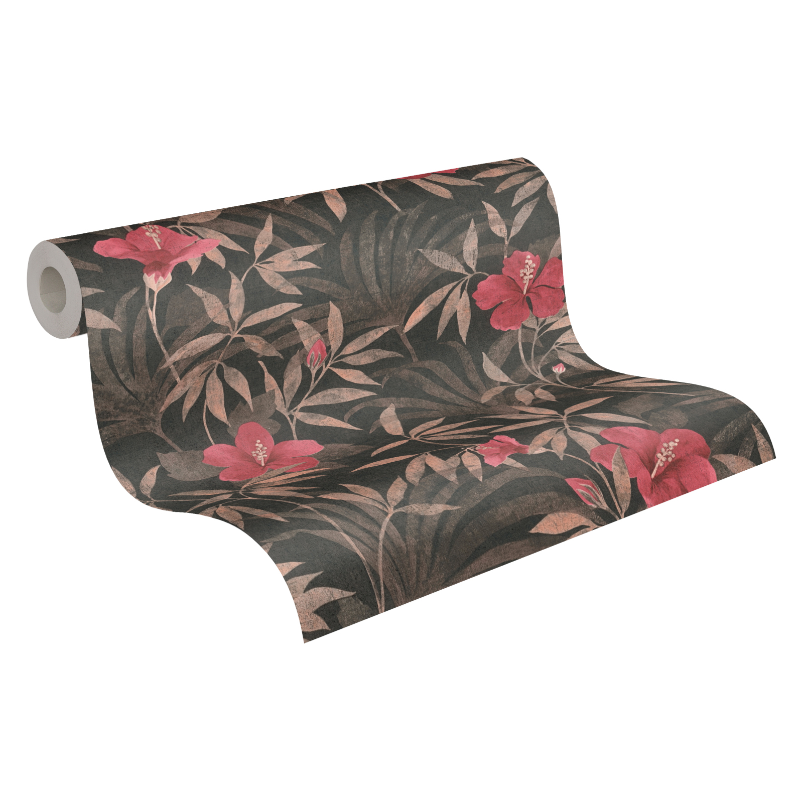 Vliestapete - Blumen - braun - 10 Meter