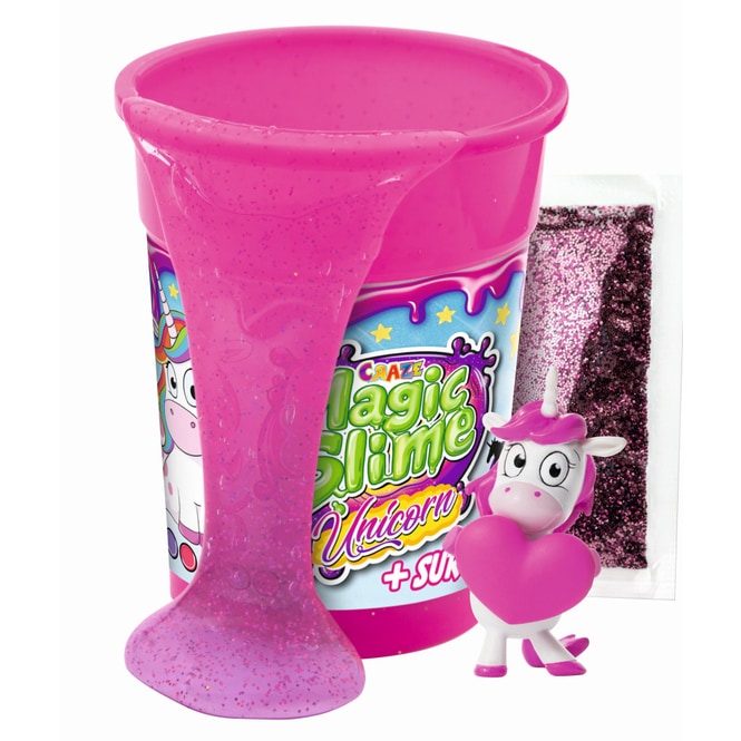 Magic  Slime - Glitzerschleim mit Sammelfigur Einhorn - verschiedene Farben - 1 Stück