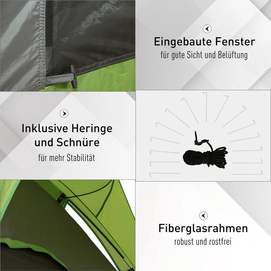 Outsunny Campingzelt für 4-5 Personen grün
