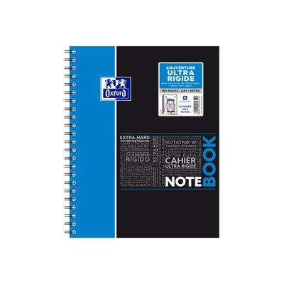 Oxford Etudiants - Cahier Notebook A4+ (24 x 29,7 cm) - 160 pages - grands carreaux (Seyes) - double spirale - disponible dans différentes couleurs