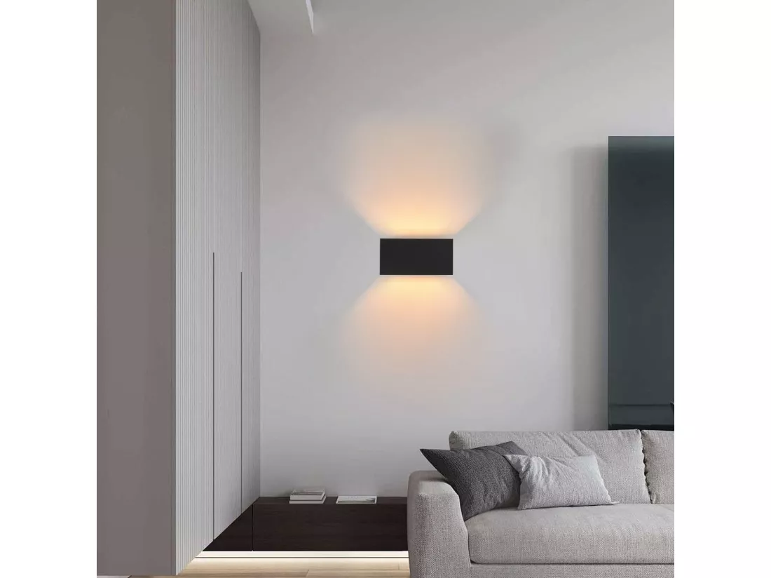 NETTLIFE Lampe Murale LED Noire IP65, Lumière Blanche Chaude Réglable G9, Applique Intérieure/Extérieur pour Salon