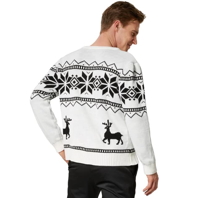 Julesweater Winterland hvid-sort