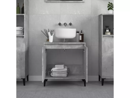 Meuble d'évier gris béton 58x33x60 cm bois d'ingénierie