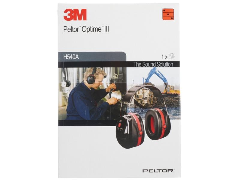 3M Gehörschutz Peltor Optime III Schwarz / Rot Kapselgehörschutz mit Kopfbügel