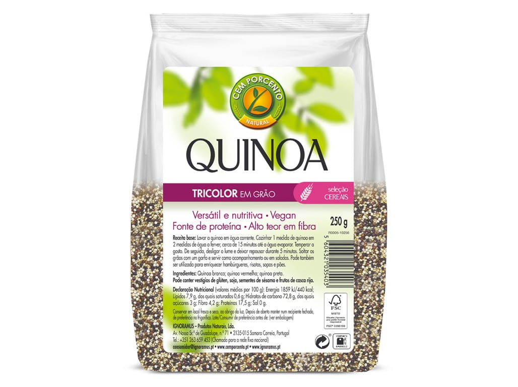 QUINOA CEM PORCENTO TRICOLOR 250G