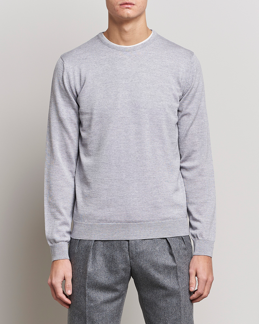 Stenströms Merino Crew Neck Light Grey