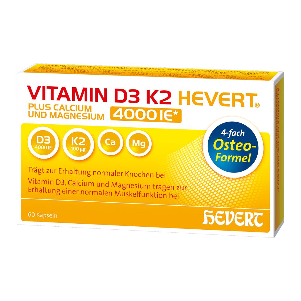 Vitamin D3 K2 Hevert® plus Calcium und Magnesium 4000 IE