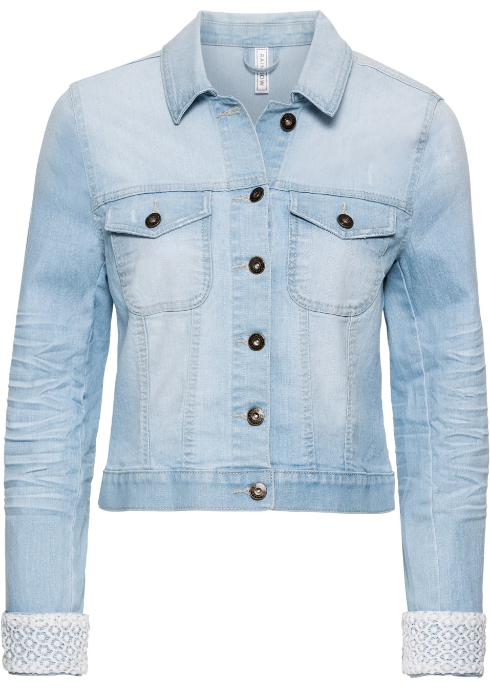Veste en jean à empiècement dentelle