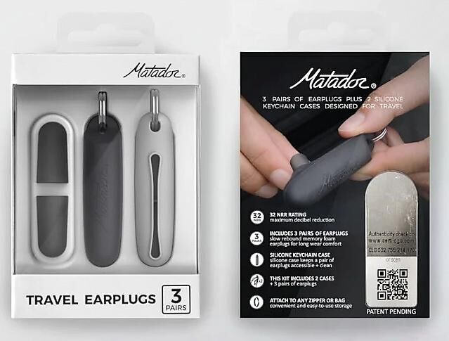 MATADOR - BOUCHONS D'OREILLES TRAVEL EARPLUGS KIT X6