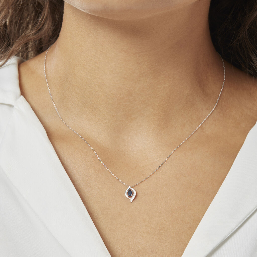 Collier Lydia Or Blanc Saphir