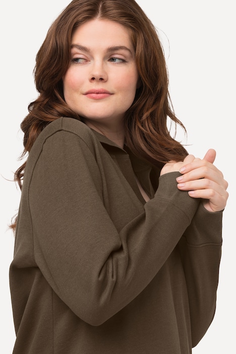 Sweatshirt, Polokragen, Langarm, Biobaumwolle