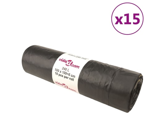 VIDAXL - Sacs poubelles avec cordons 150 pcs noir 240 l